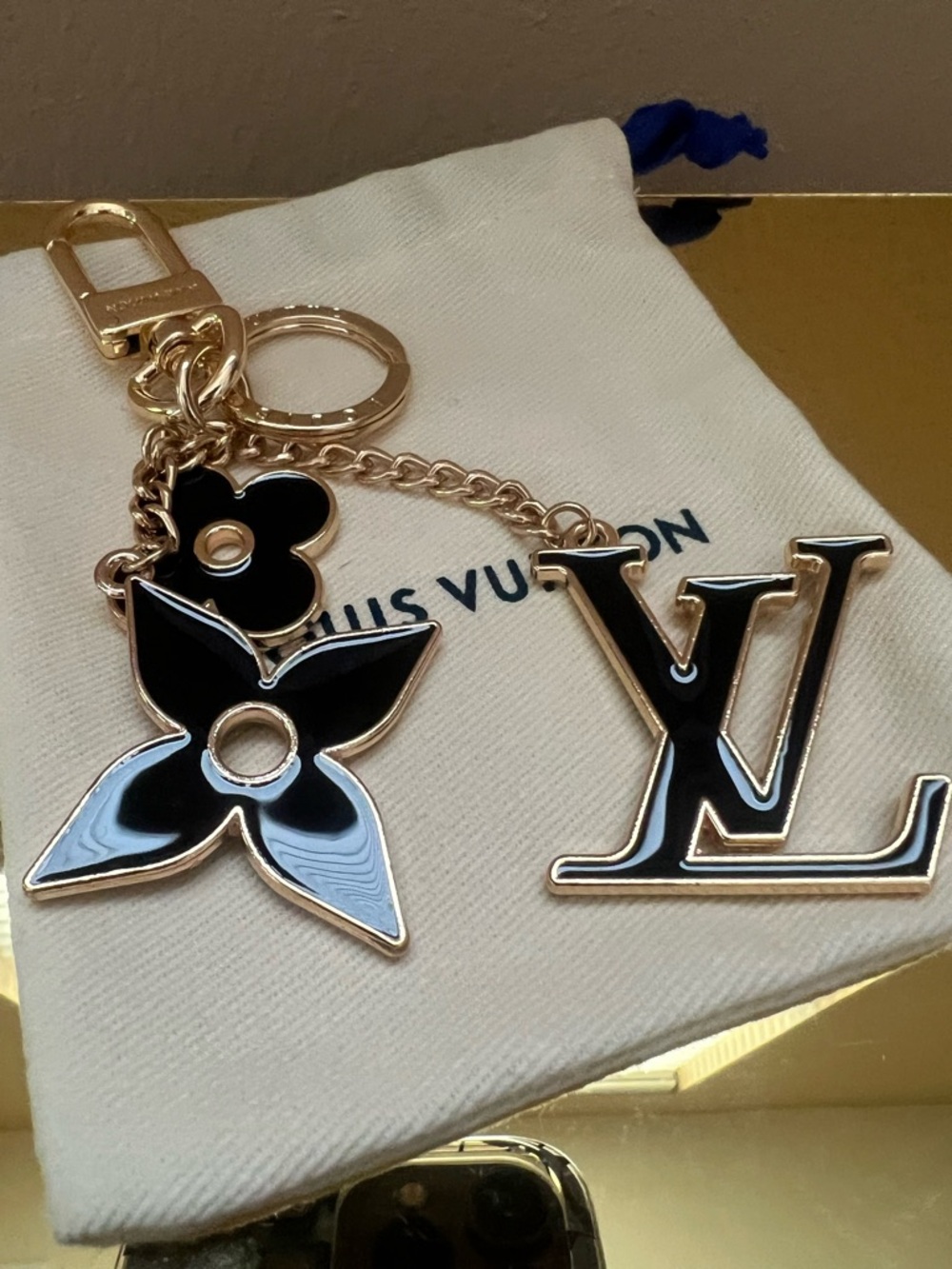 Louis Vuitton Black Enamel Monogram Bag Charm Box Included - Picture 2 of 10